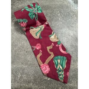 Cornerstone Men’s Holiday Tie Ribbons 56"Long Multi Color Festive Holiday VTG